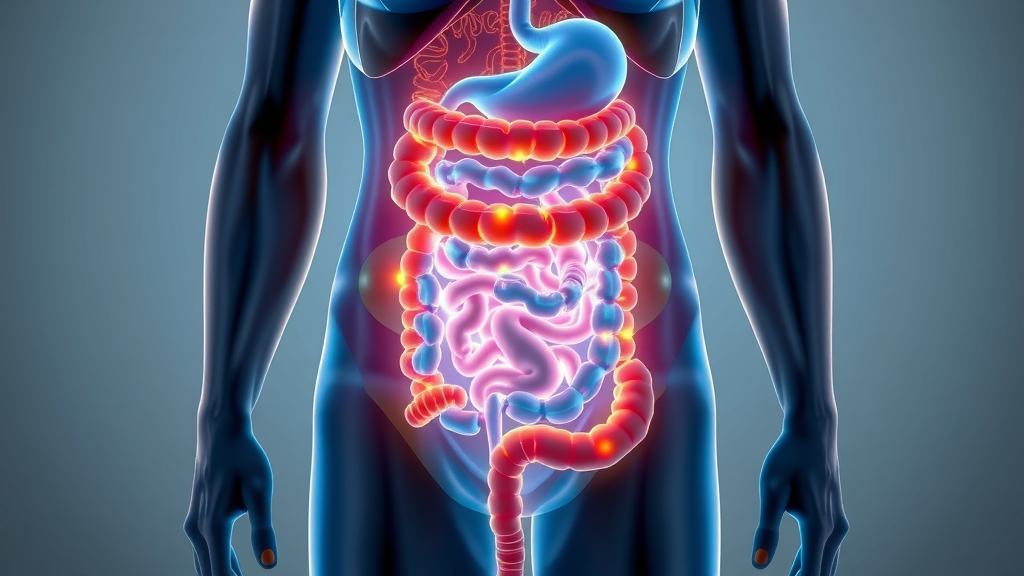 Colonic irrigation concept showing healthy glowing digestive system illustration