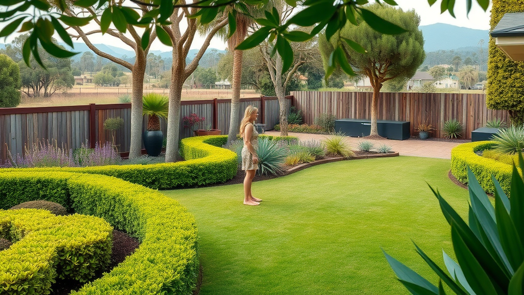 Beautifully maintained garden in Bedfordale with lush lawn and pruned hedges.